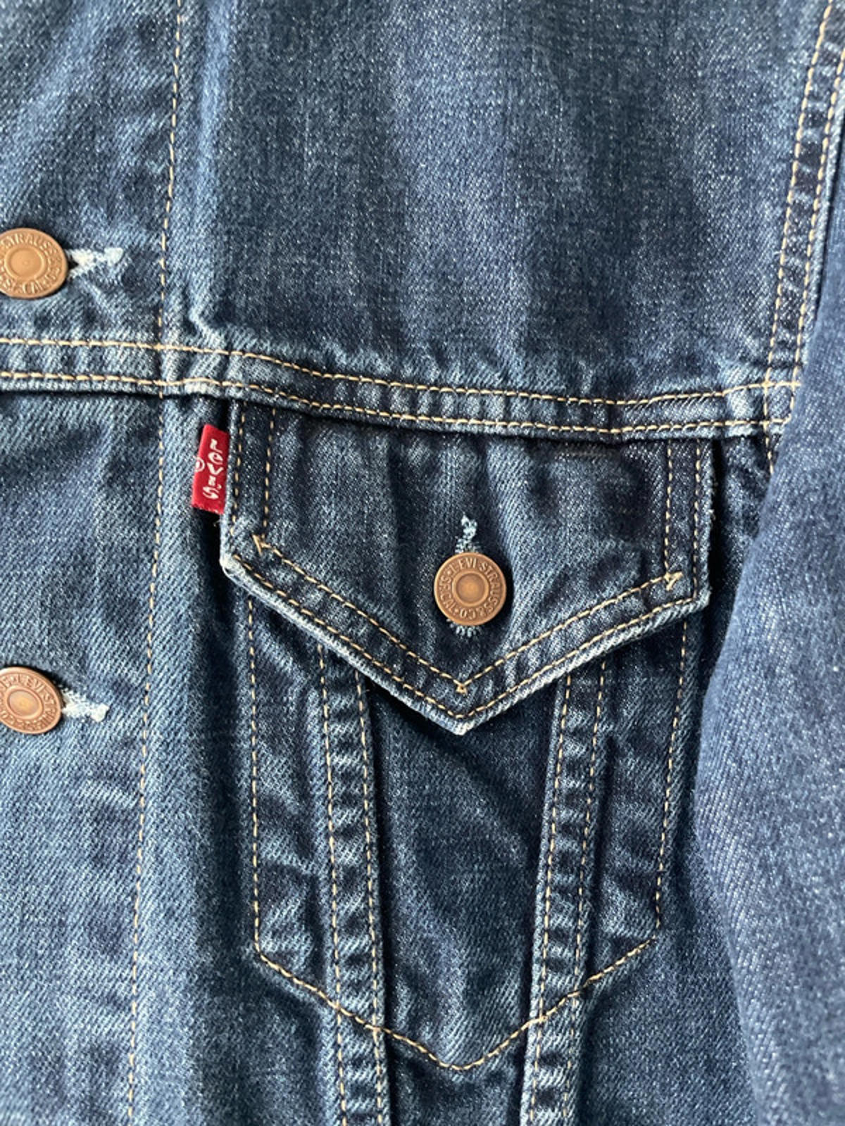 Women’s Levi’s Vintage 70500 Denim Jean Jacket In Navy - Medium - 2385