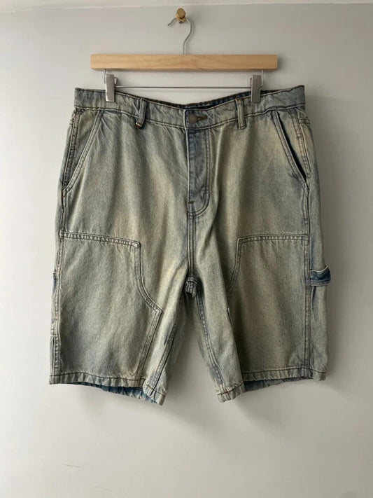 Men’s Brave Soul Denim Studio Cargo Shorts in Blue - W33/L10 - 3160