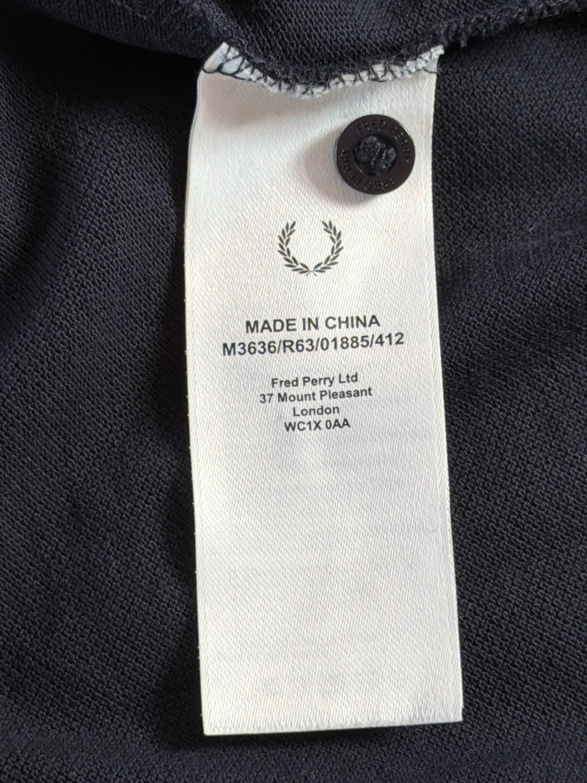 Men’s Fred Perry Long Sleeve Polo Shirt Top In Navy - Medium - 3645