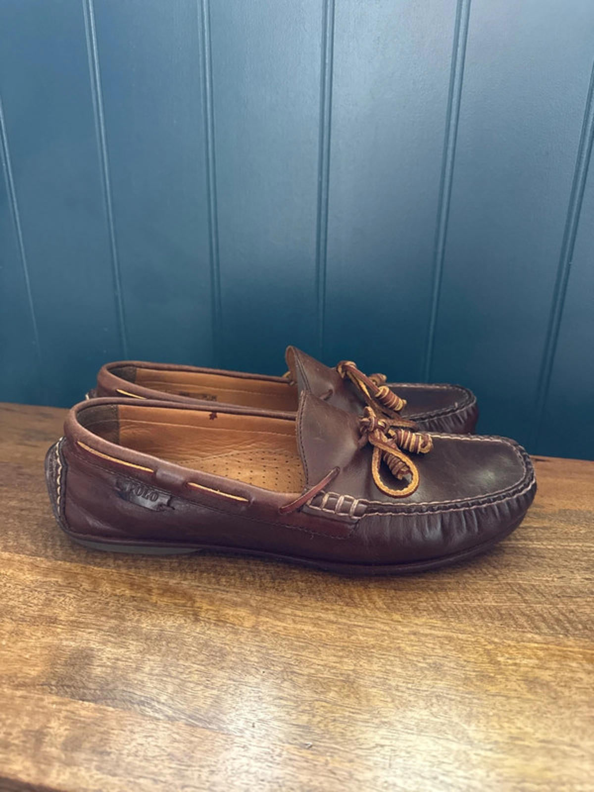 Men’s Ralph Lauren Davy Premium Leather Driving Shoe Loafer - Uk8 - 1280