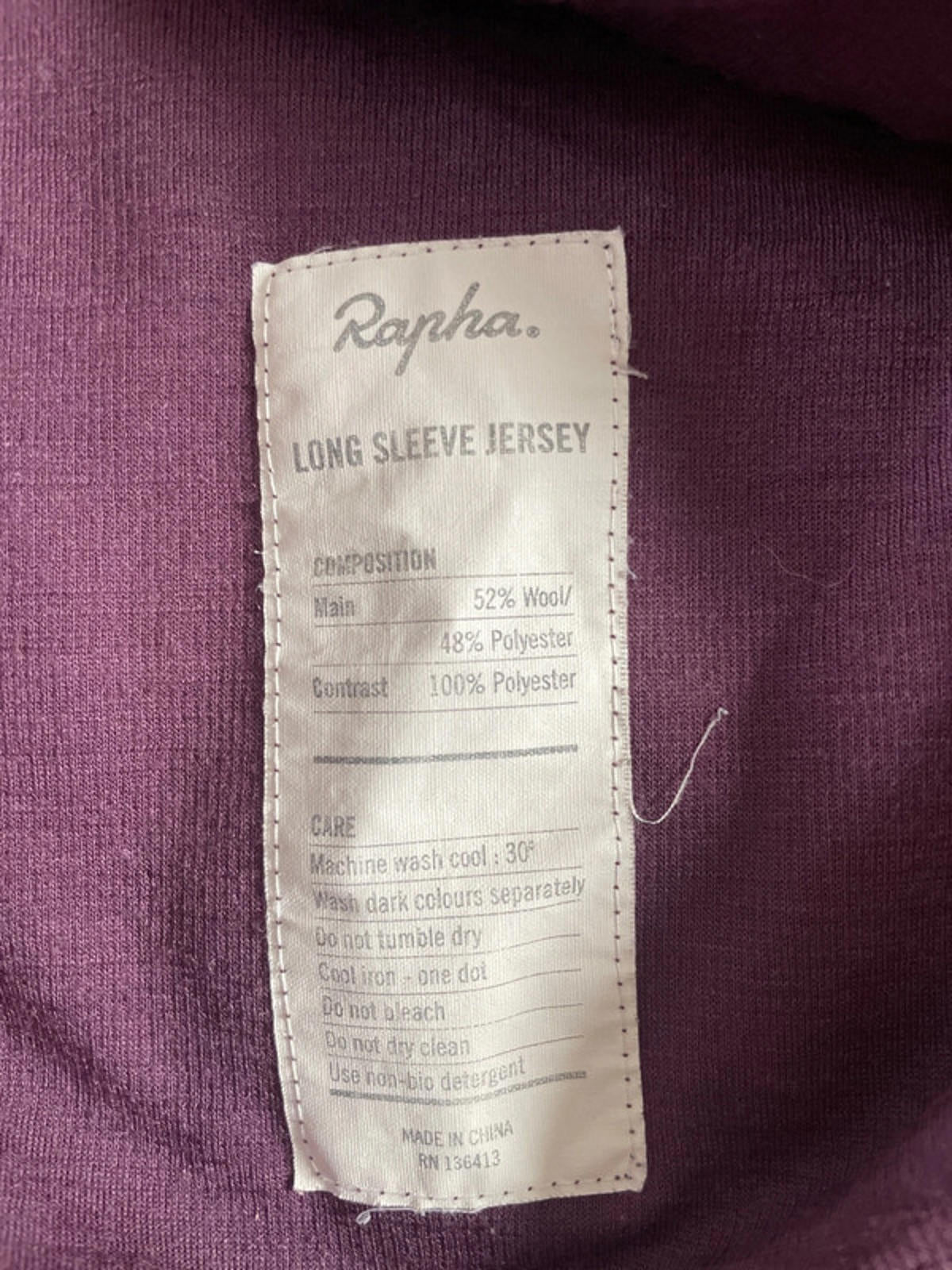 Men’s Rapha Long Sleeve Cycling Jersey Top - Medium - 1909