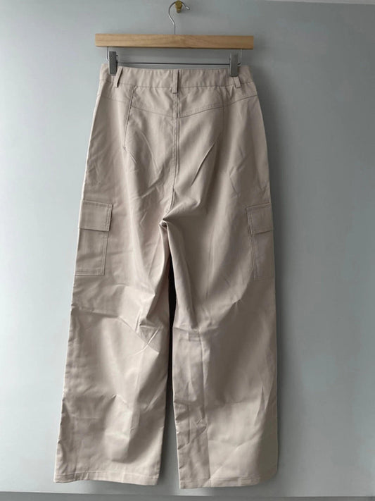 Women’s Wide Leg Cargo Trousers With Pockets - W28/L28 - 1750