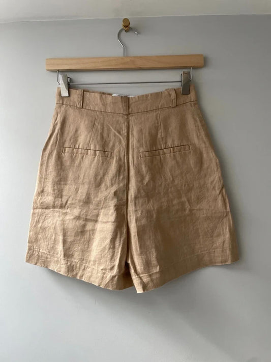 Women’s & Other Stories 100% Linen Shorts in Beige - UK 4 - 3082