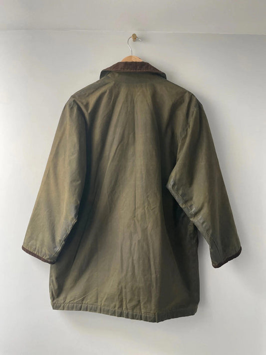 Men’s St Michael Country Wax Jacket Coat In Khaki - Medium - 2076