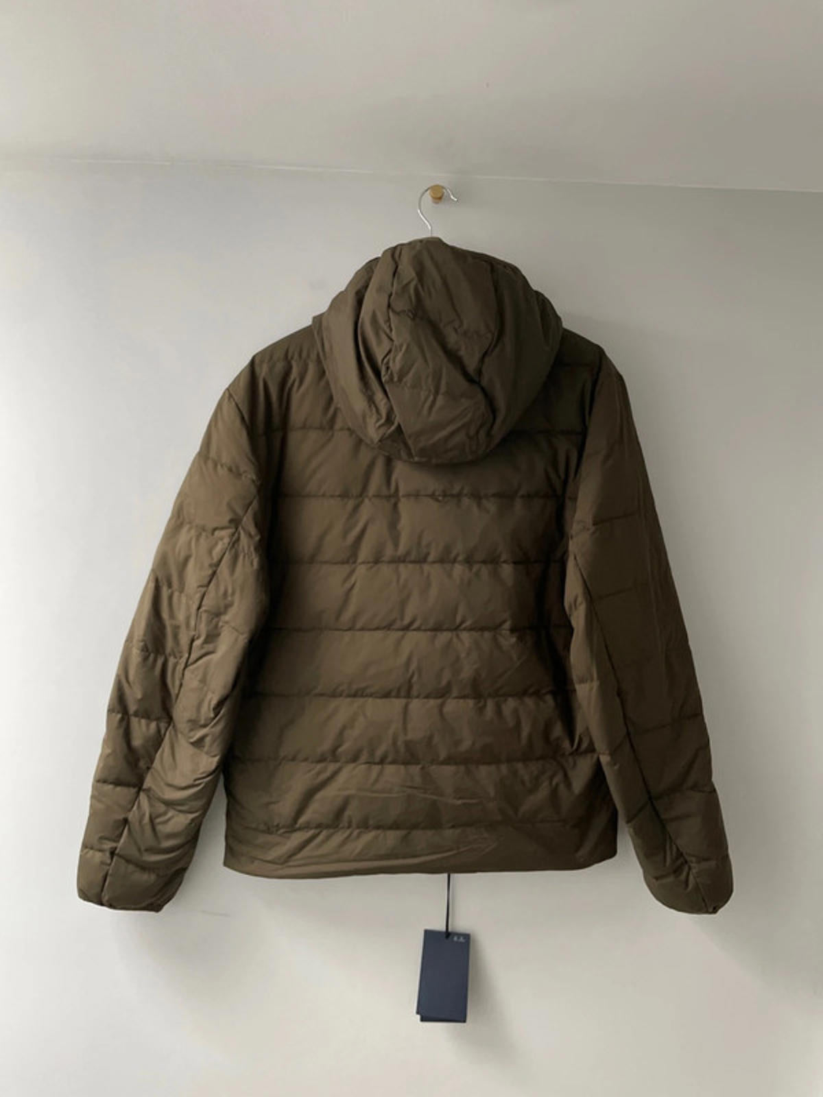Mens Mango Gorry Hooded Padded Puffer Jacket In Khaki - Medium - 2373