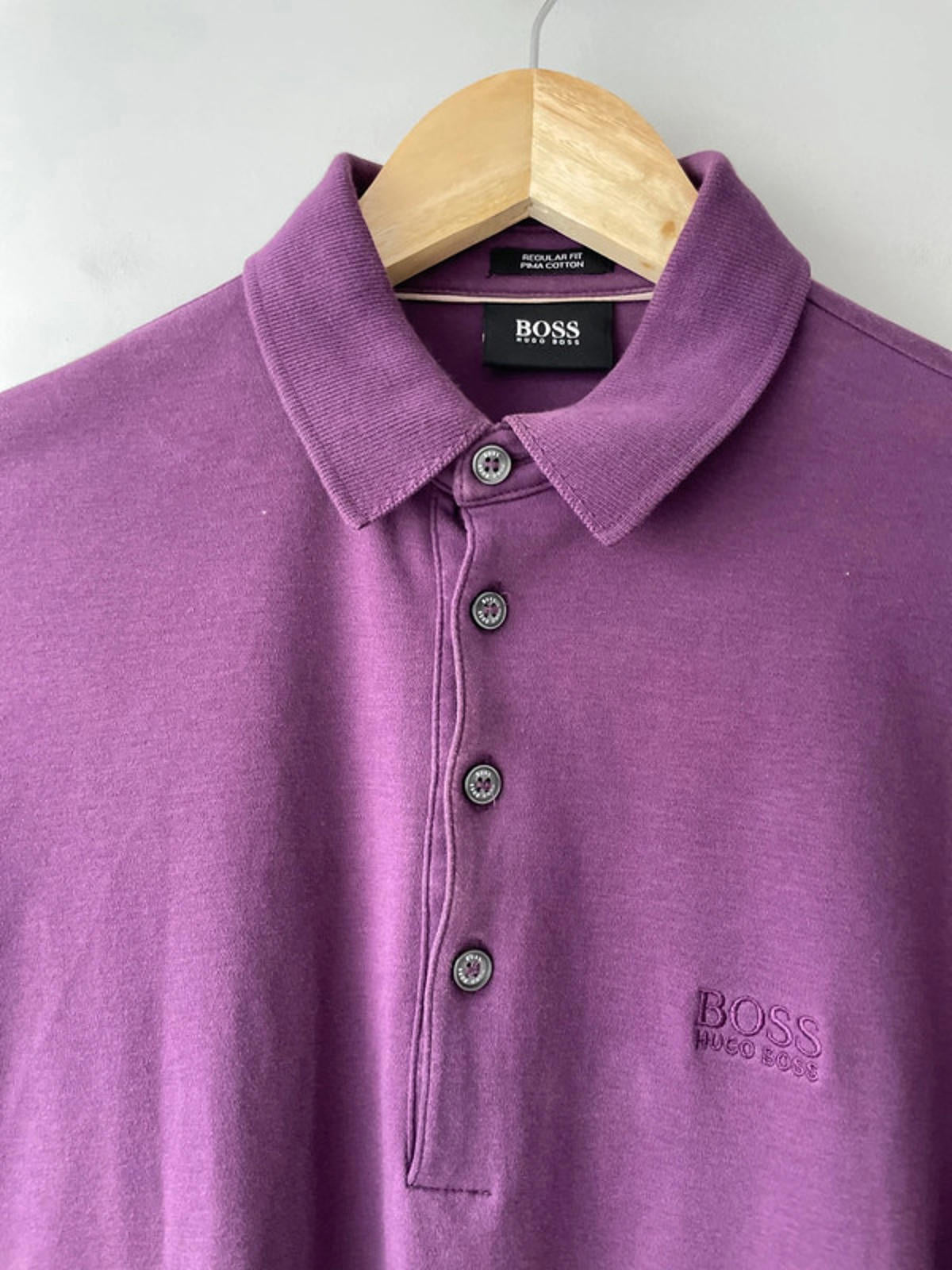 Men’s Hugo Boss Premium Pima Cotton Long Sleeve Polo Top - Small - 1563
