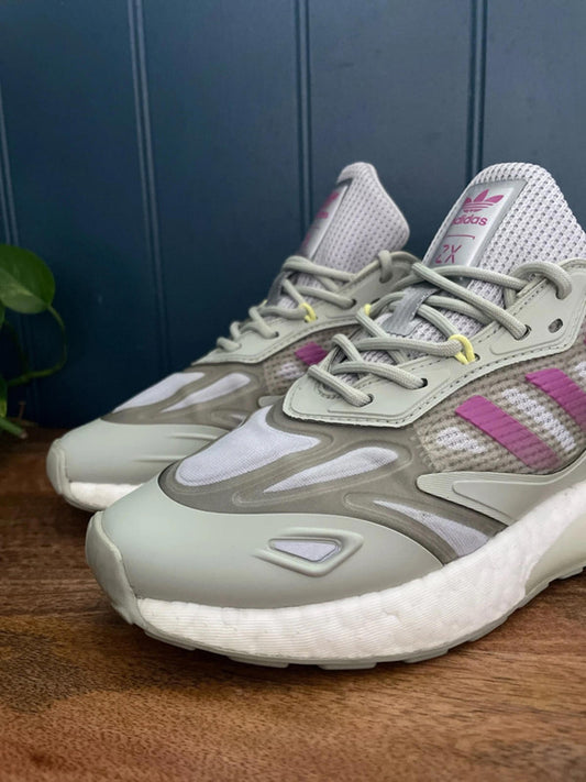 Women’s Adidas ZX 2K Boost 2.0 Trainers In Mint/Fuchsia - UK4 - 2362