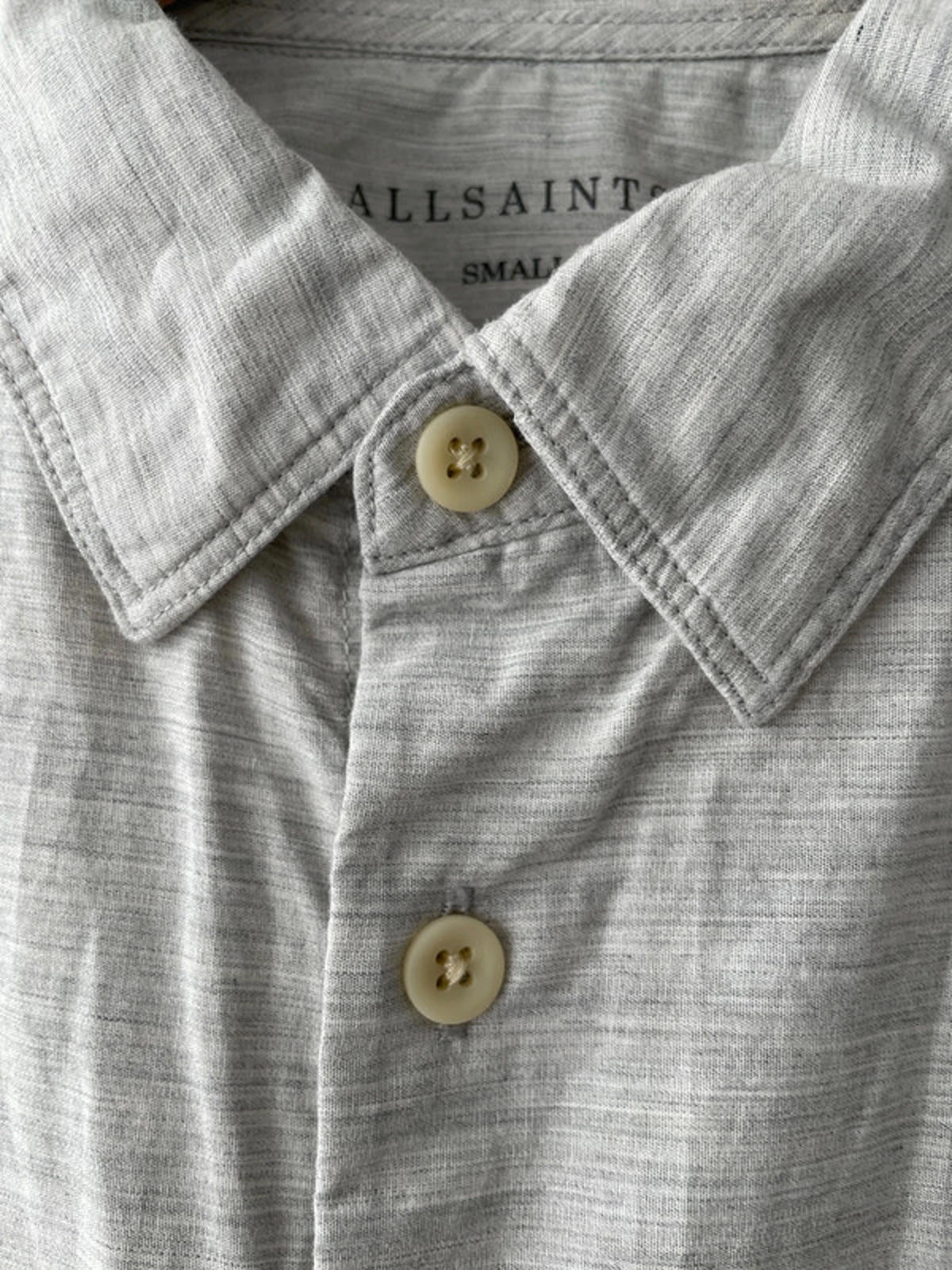 Men’s Allsaints Grey Marl Short Sleeve Shirt - Small - 1487