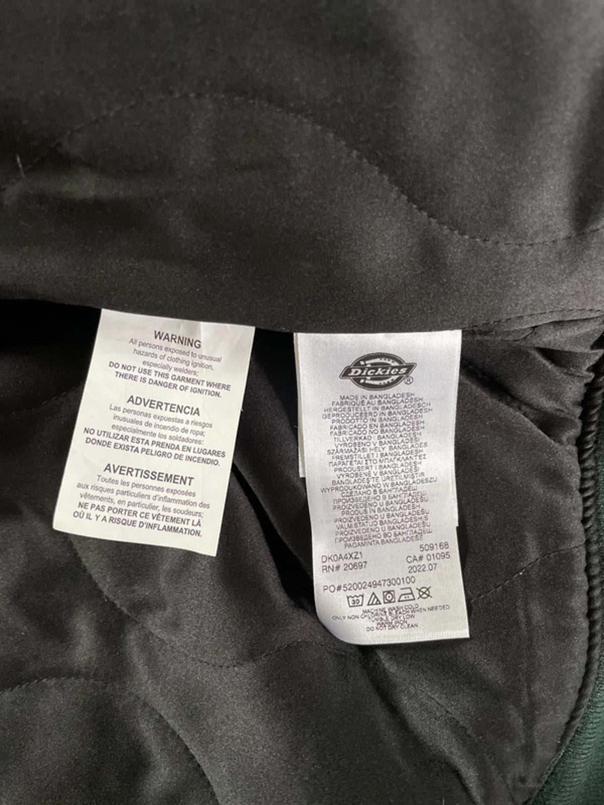 Men’s Dickies Union Springs Varsity Jacket Recycled Wool In Dark Green - Medium - 2372