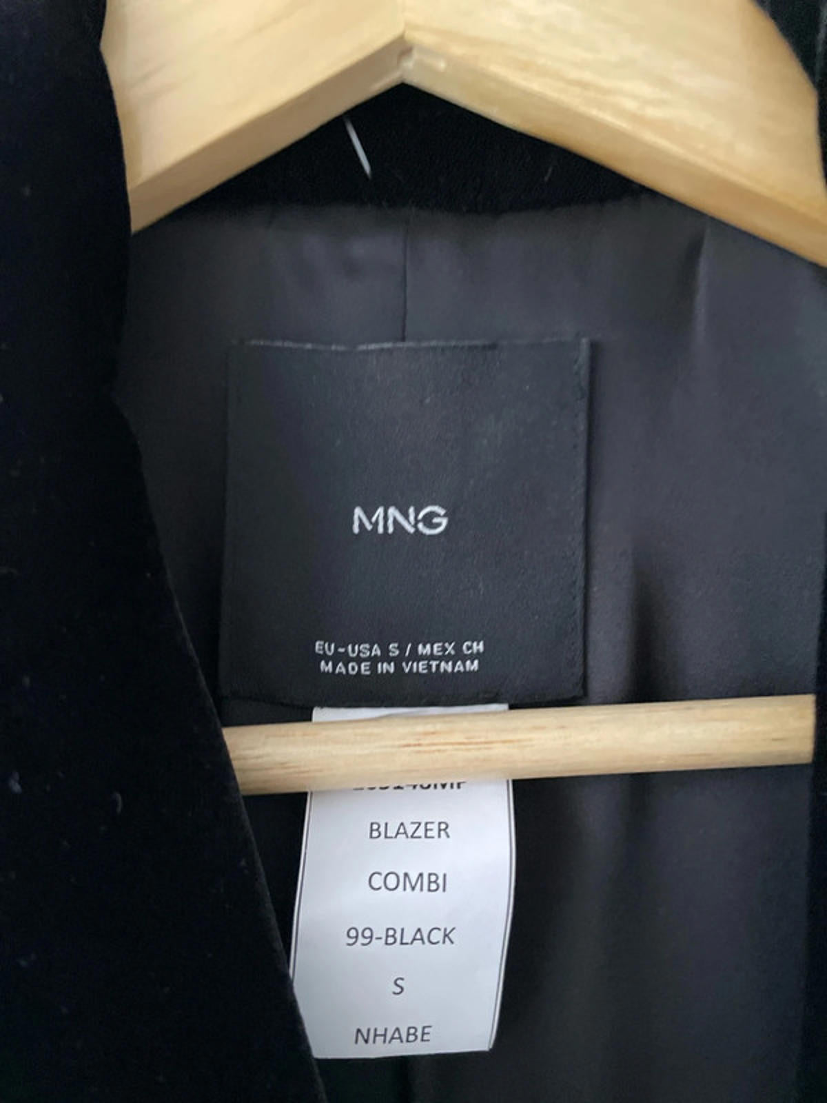 Women’s Mango Double Breasted Velvet Jacket Blazer In Black - Small - 2380
