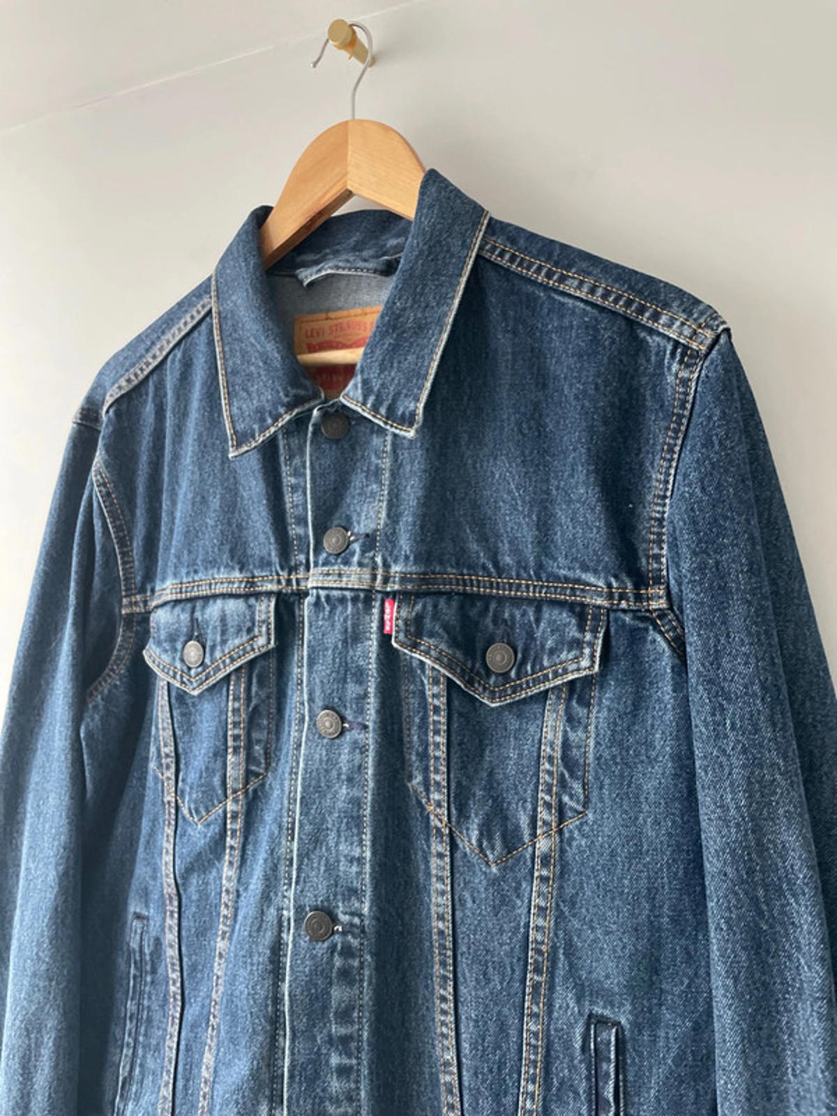 Men’s Levi’s Premium Range Denim Trucker Jacket In Navy - Medium - 2386