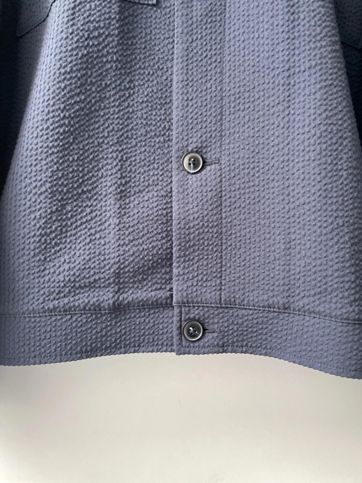 Men’s Asos Design Smart Button Through Seersucker Jacket in Navy - Medium - 1573