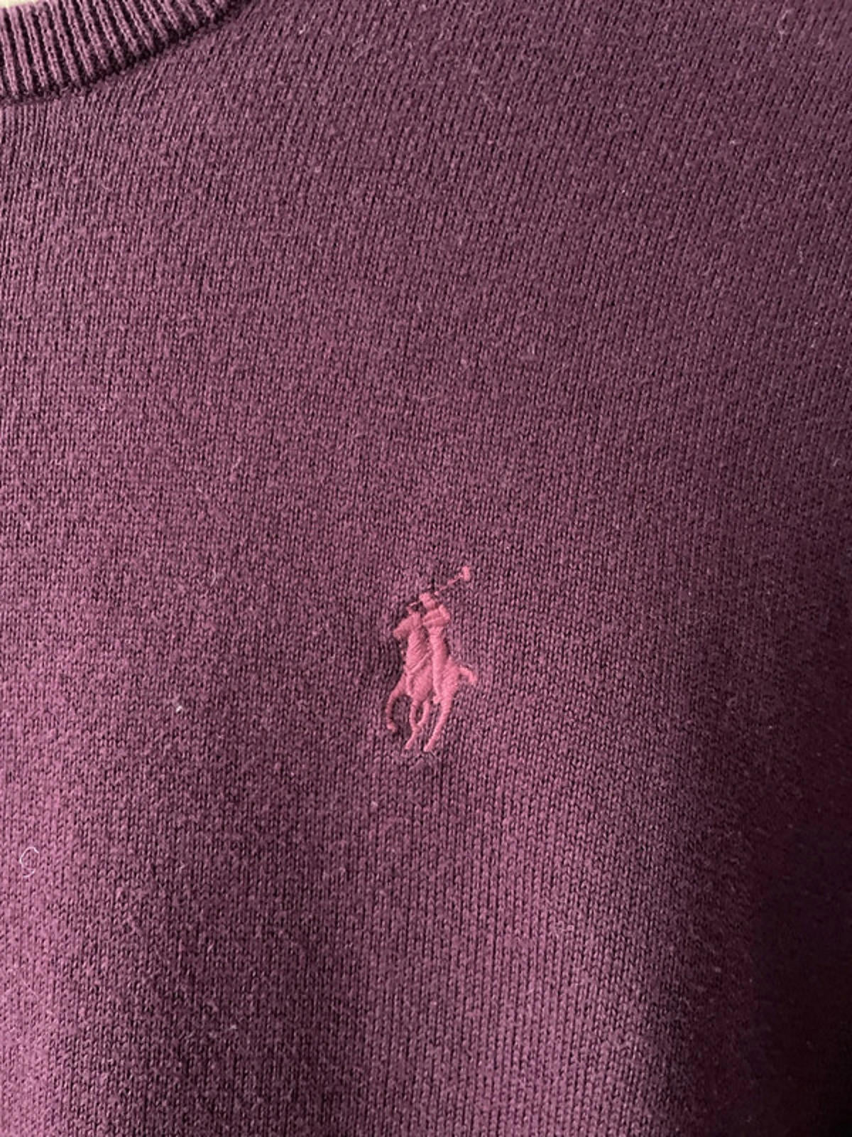 Men’s Ralph Lauren Long Sleeve Crew Neck Jumper In Burgundy - XSmall- 2060