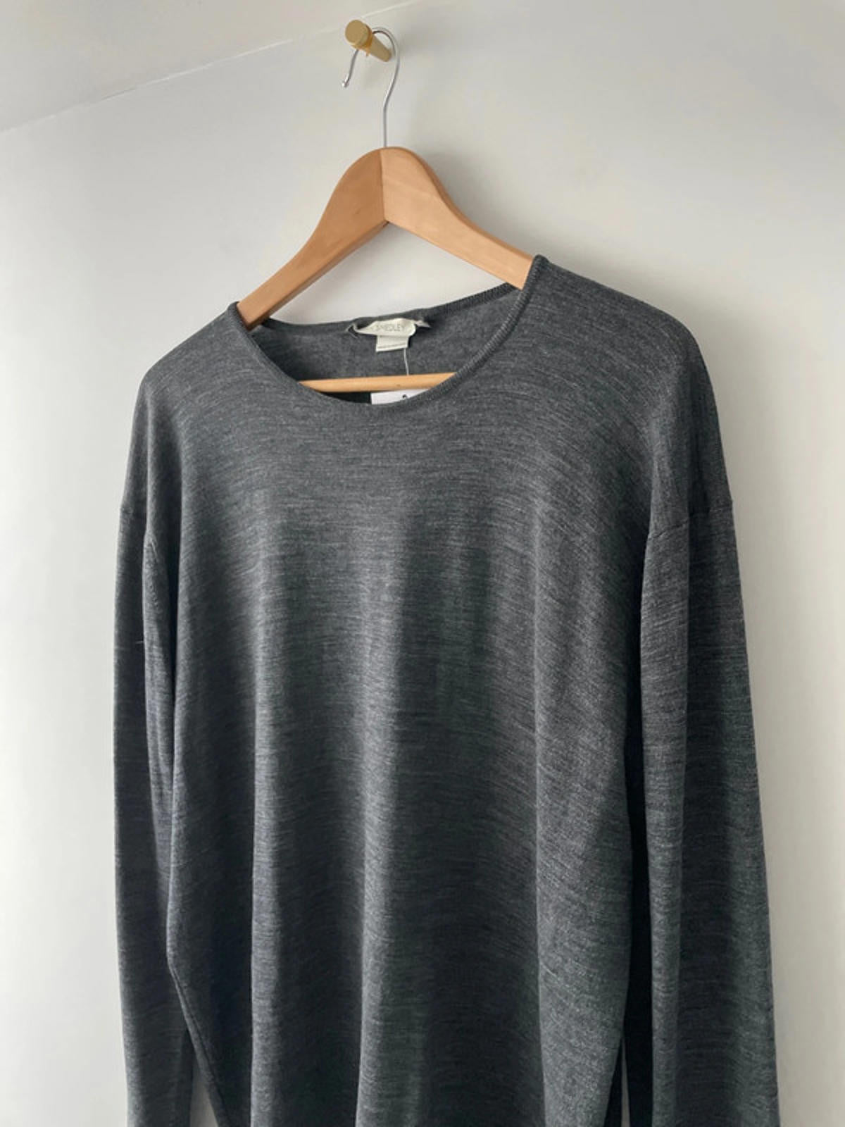 Men’s John Smedley 100% Merino Wool Crew Neck Jumper In Grey - XLarge - 2061