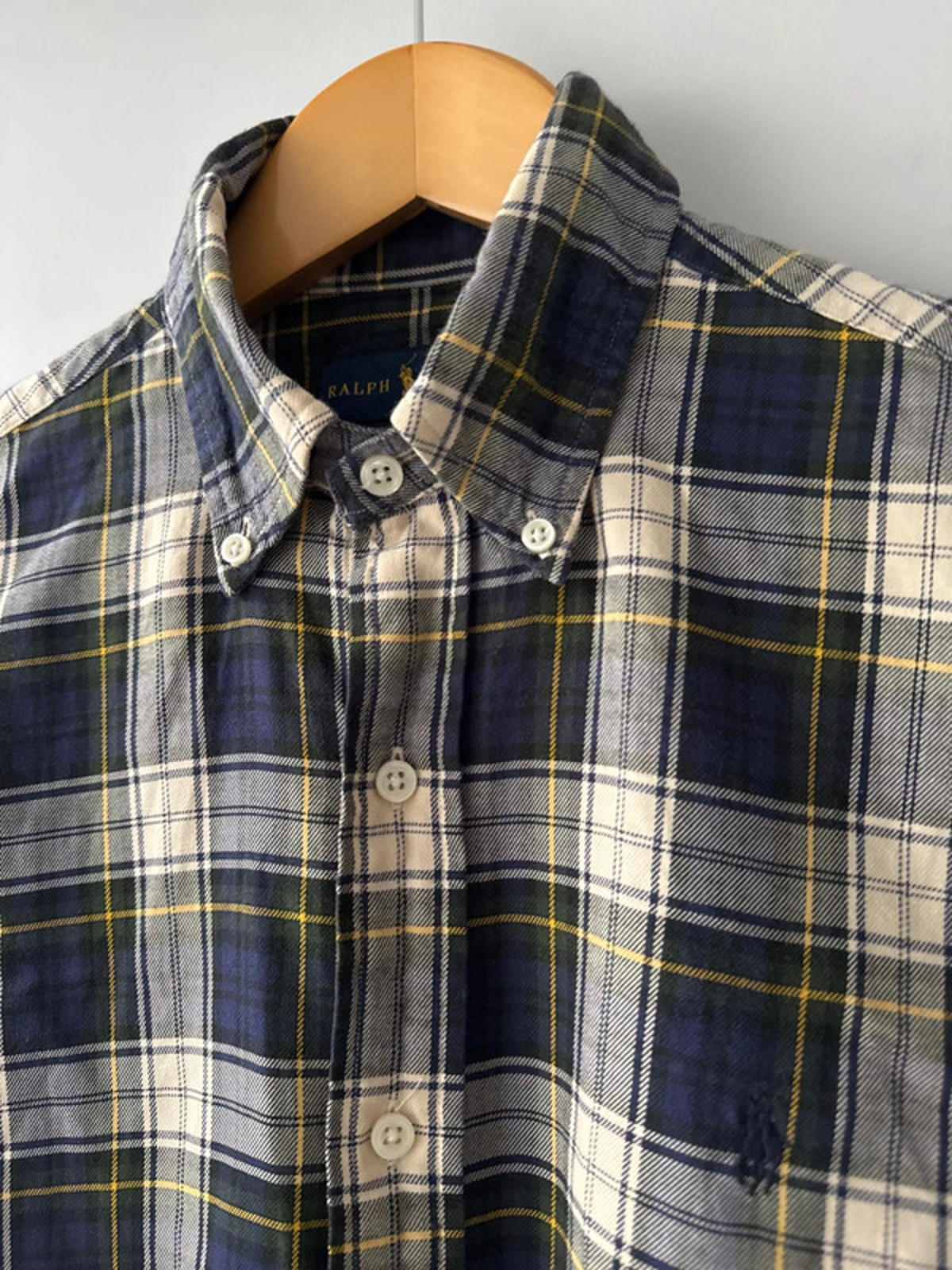 Men’s Ralph Lauren Premium Brushed Cotton Check Oxford Shirt - Small - 0422