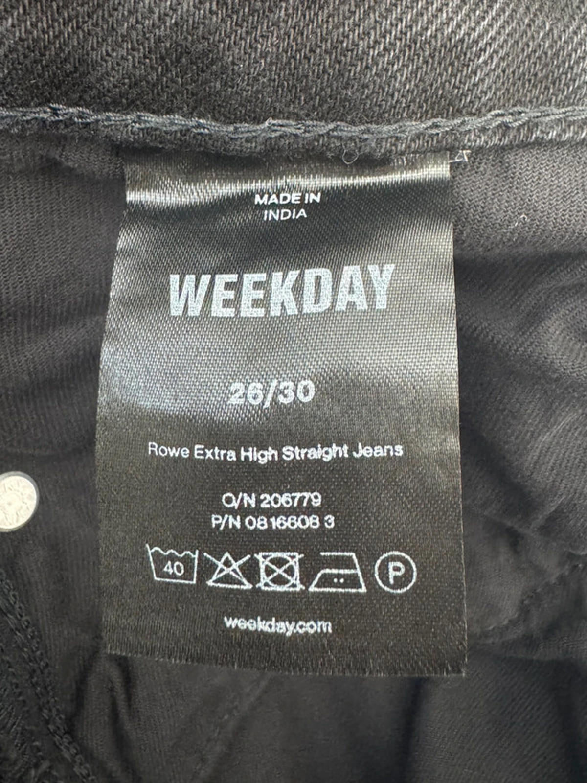Women’s Weekday Rowe Extra High Waist Straight Fit Jeans - W26 / L30 -1407