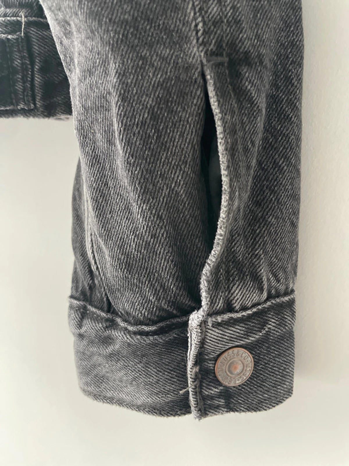 Womens Levi's Denim Trucker Jacket Coat With Borg Lining In Black - Small - 2311