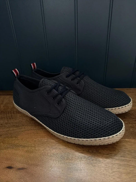 Men’s Dune Espadrille Lace-up Shoes In Navy - Uk11 - 3280