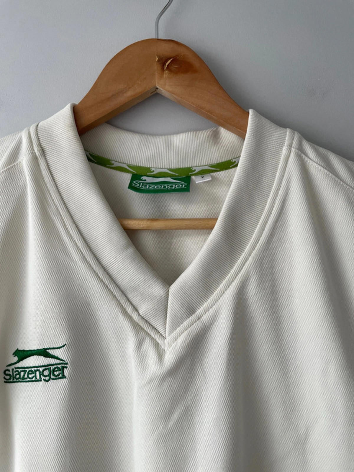 Men’s Slazenger Vintage Retro Cricket Tank Top Jumper In Cream - Medium - 2316