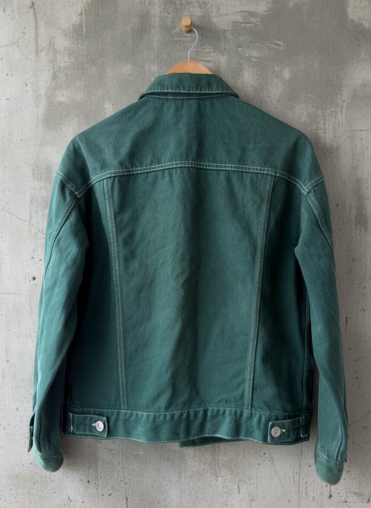 Men’s BDG Urban Outfitters Denim Trucker Jacket Coat In Green - Small - 3828