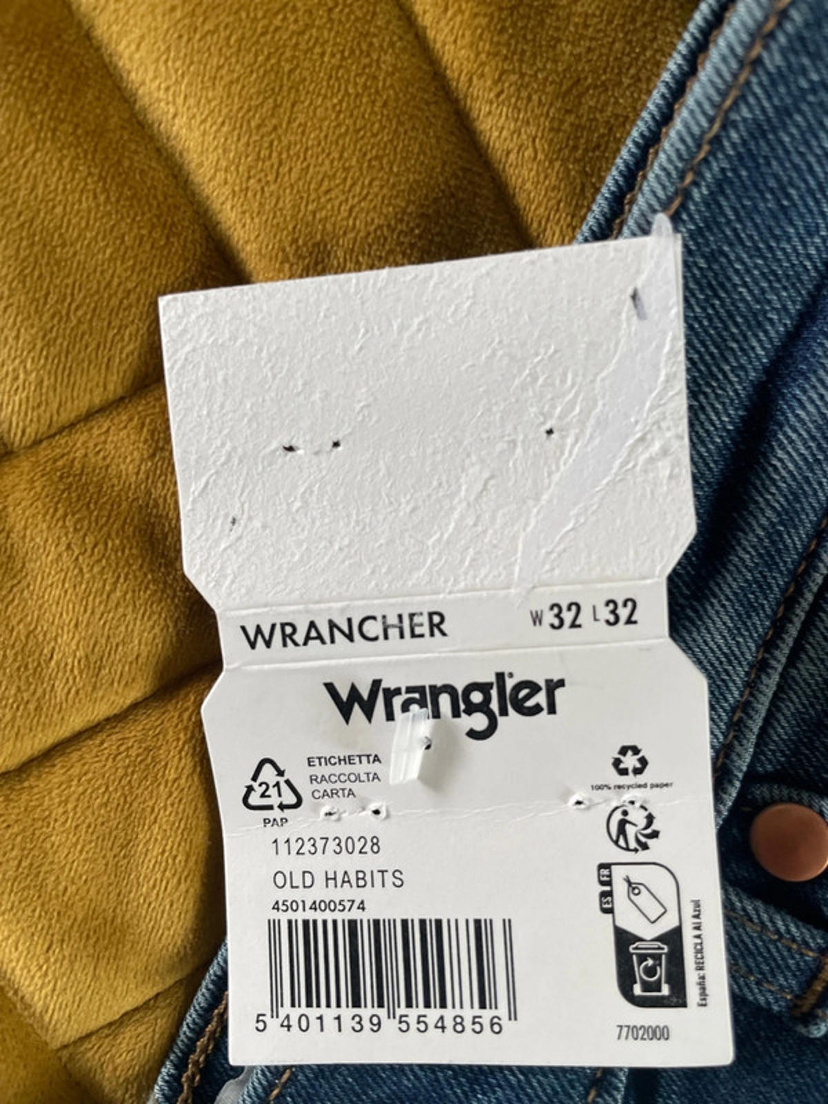 Mens Wrangler Wrancher Slim Bootcut Fit Jeans In Navy - W32/L32 - 2382