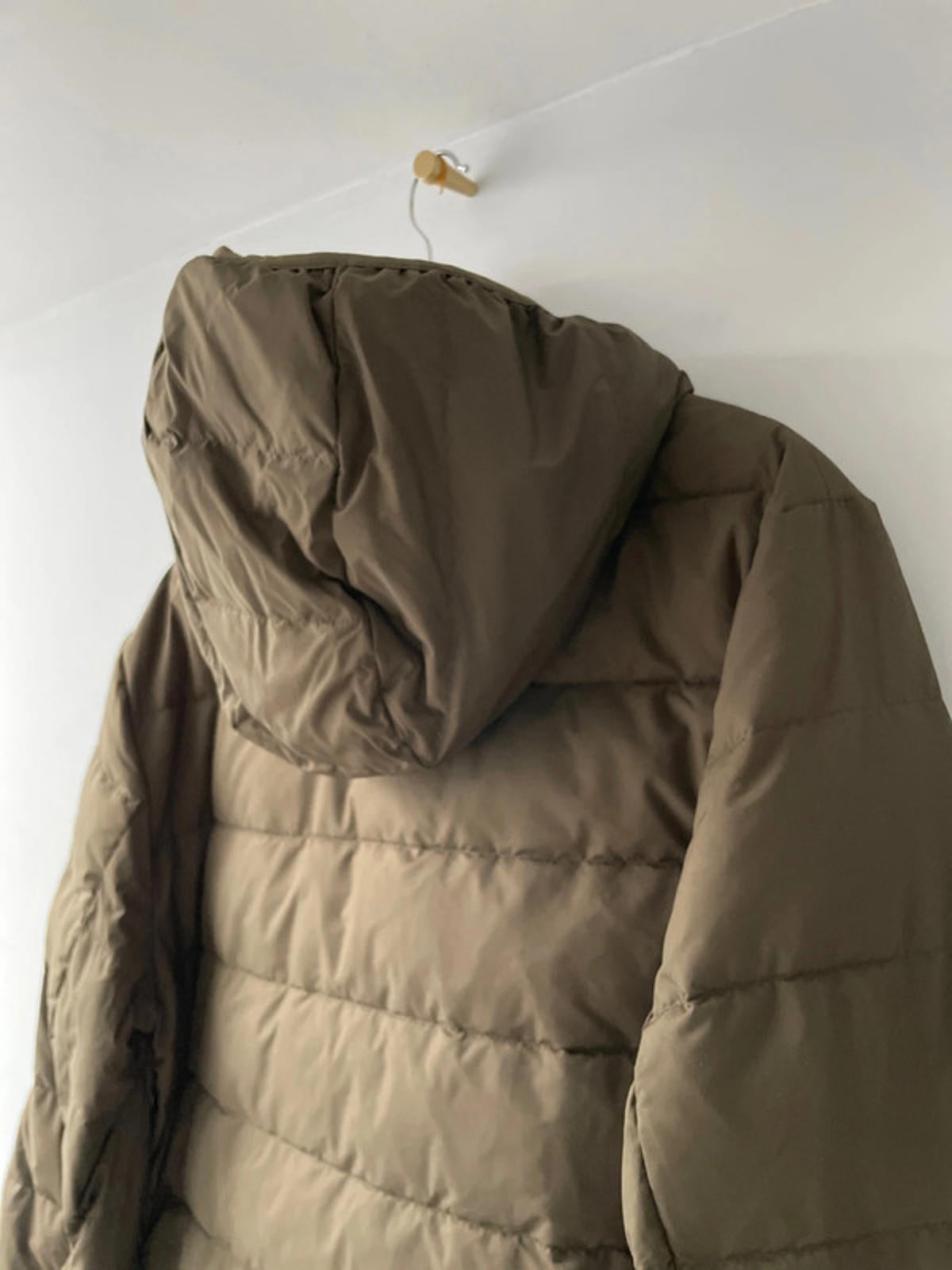 Mens Mango Gorry Hooded Padded Puffer Jacket In Khaki - Medium - 2373