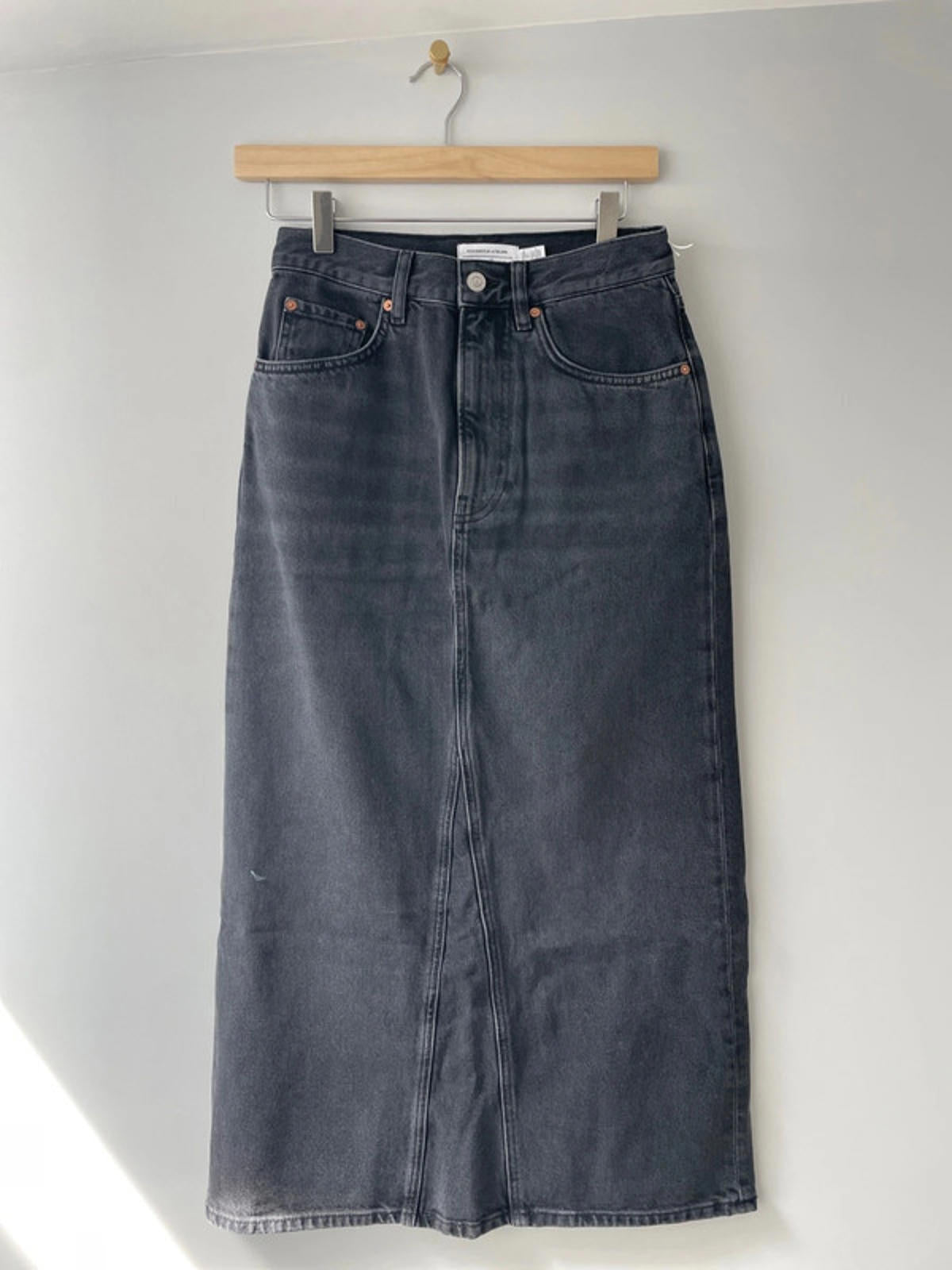 Women’s & Other Stories Long Denim Skirt In Black with Back Split - UK 6 - 1812