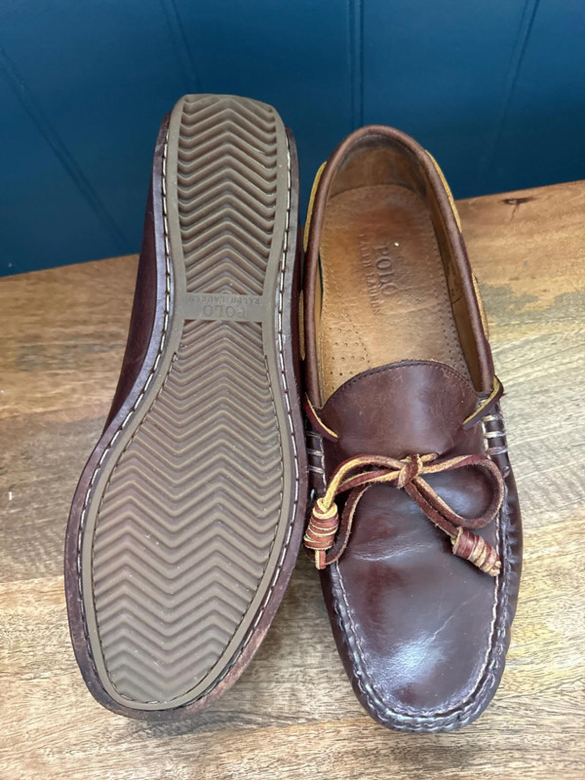 Men’s Ralph Lauren Davy Premium Leather Driving Shoe Loafer - Uk8 - 1280