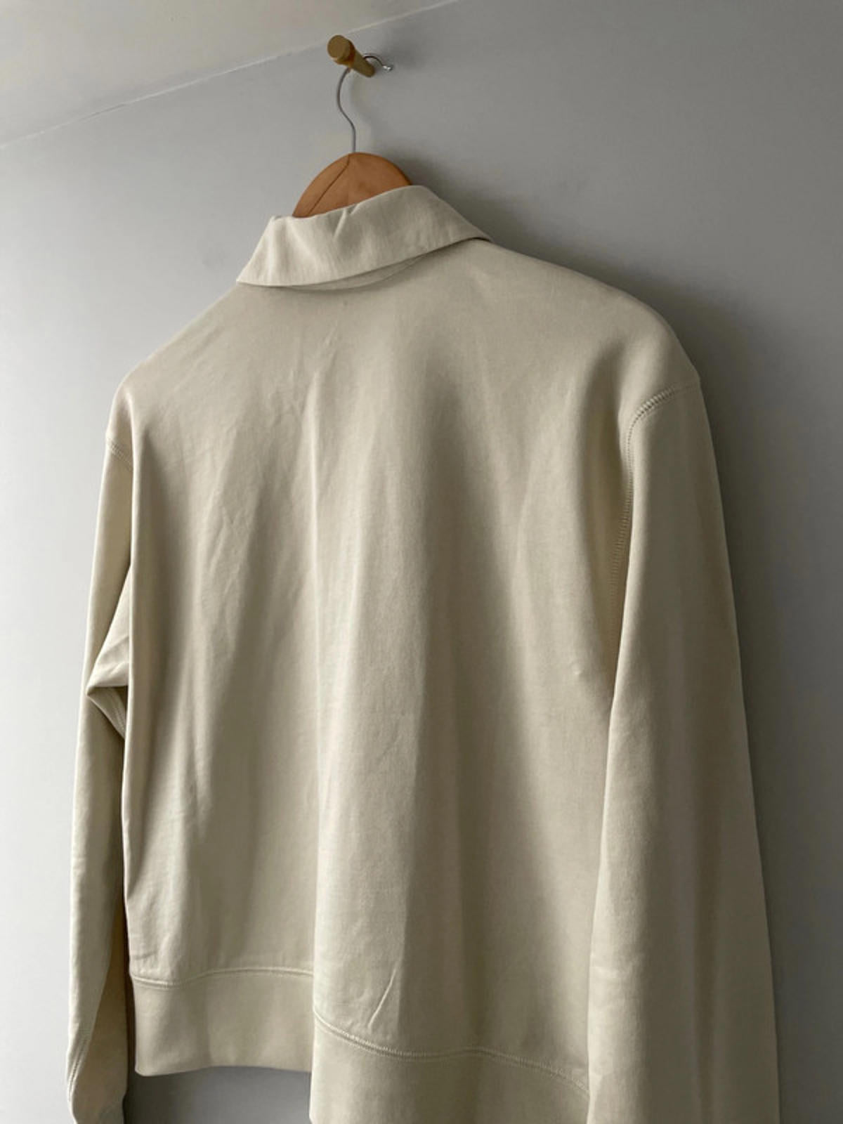 Mens Calvin Klein 1/4 Zip Rugby Polo Sweatshirt In Cream - Small- 2326