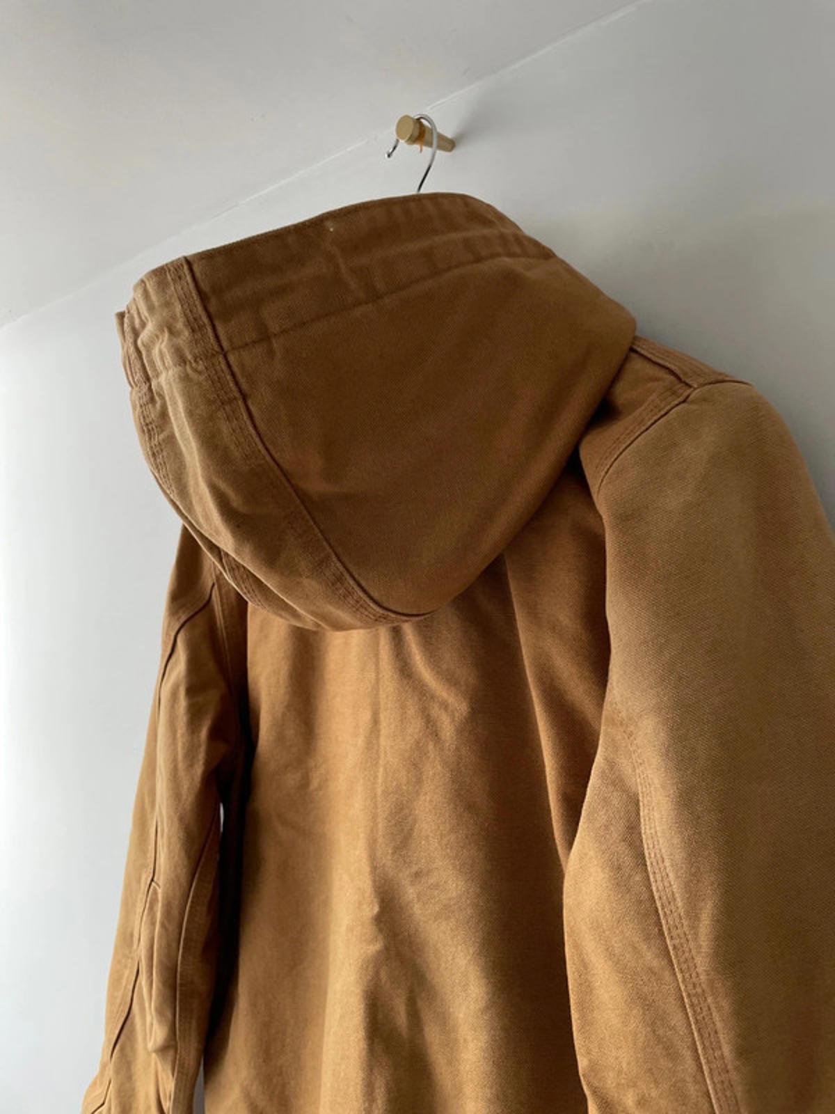 Men’s Carhartt Premium Padded Hooded Jacket In Tan - Small - 2388