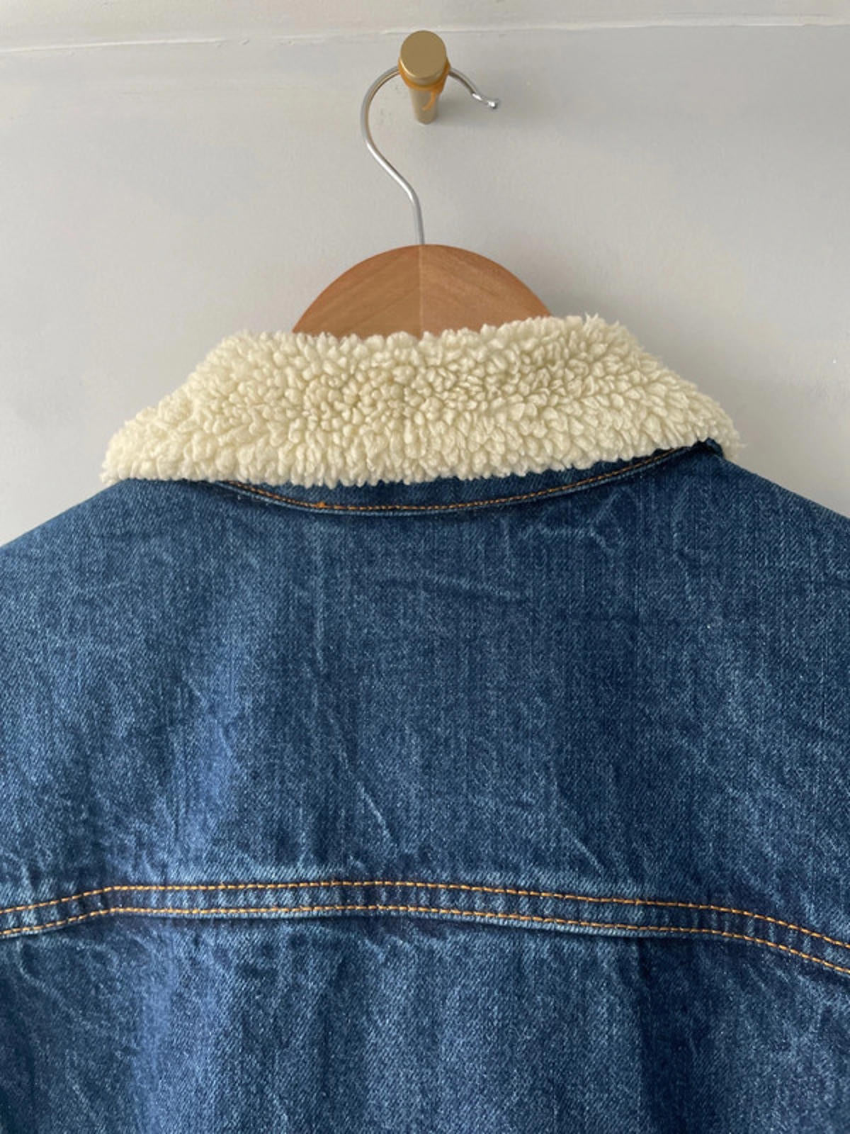 Womens Levi's Denim Trucker Jacket Coat With Borg Lining In Blue - Medium - 2312