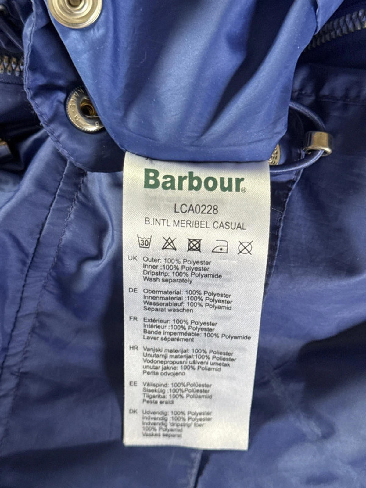 Women’s Barbour lightweight packable hood coat - Uk10