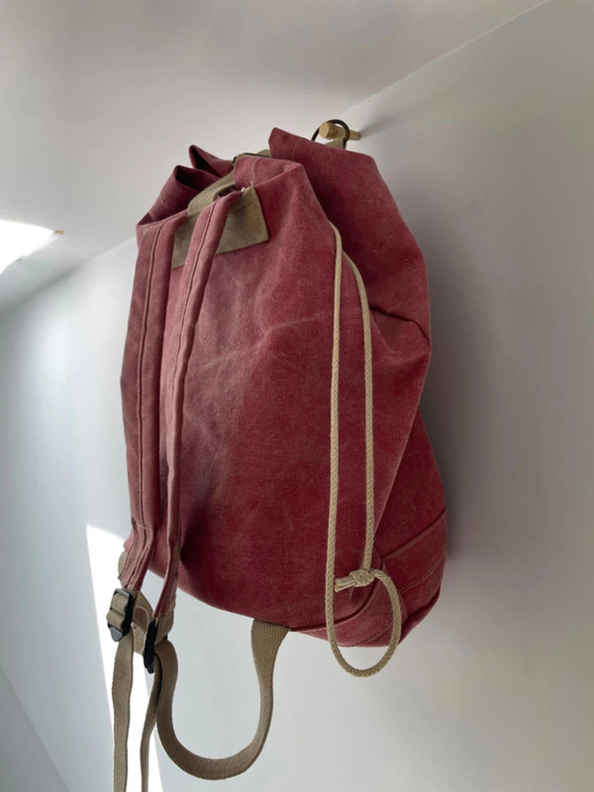 Unisex JB Le Sac Sportif Vintage Backpack In Washed Heavy Cotton - 1458