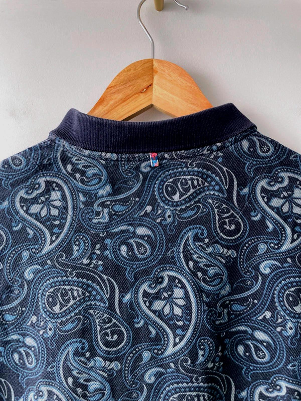 Men’s Pretty Green Tonal Wonderwall Paisley Print Polo Top - Medium - 1724