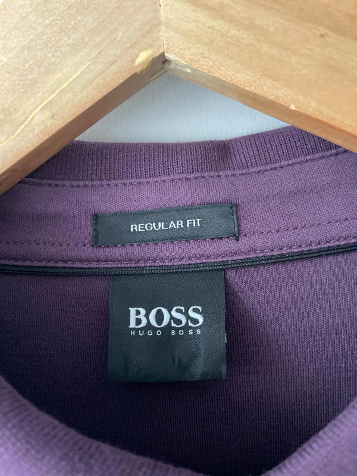 Men’s Hugo Boss Premium Pima Cotton Long Sleeve Polo Top in Purple - XLarge - 2404