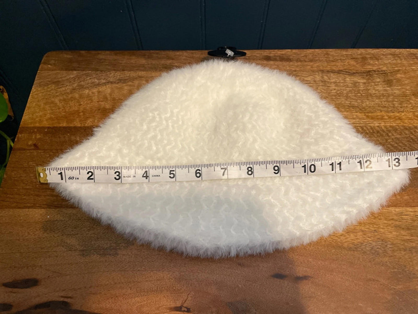 Unisex Fuzzy Bucket Hat in Off White - 2603