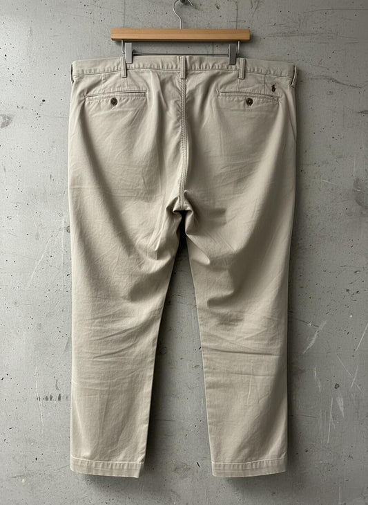 Men's Ralph Lauren Classic Stretch Fit Chino Trousers In Beige - W46/L32 - 3500