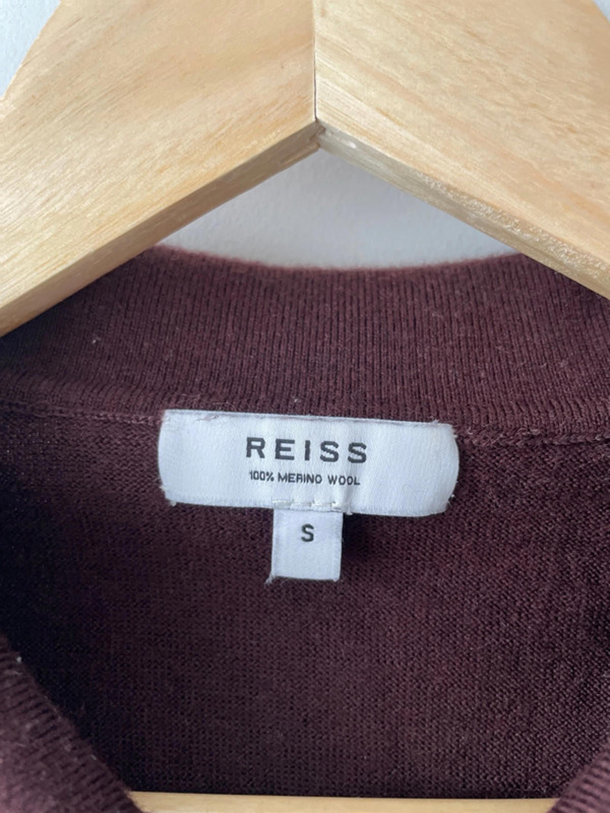 Men’s Reiss 100% Merino Wool Premium Long Sleeve Polo Top - Small - 1579