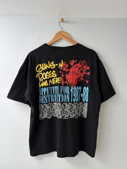 Men’s Guns N’ Roses oversized fit 87-88 tour t-shirt in black - medium - 3394