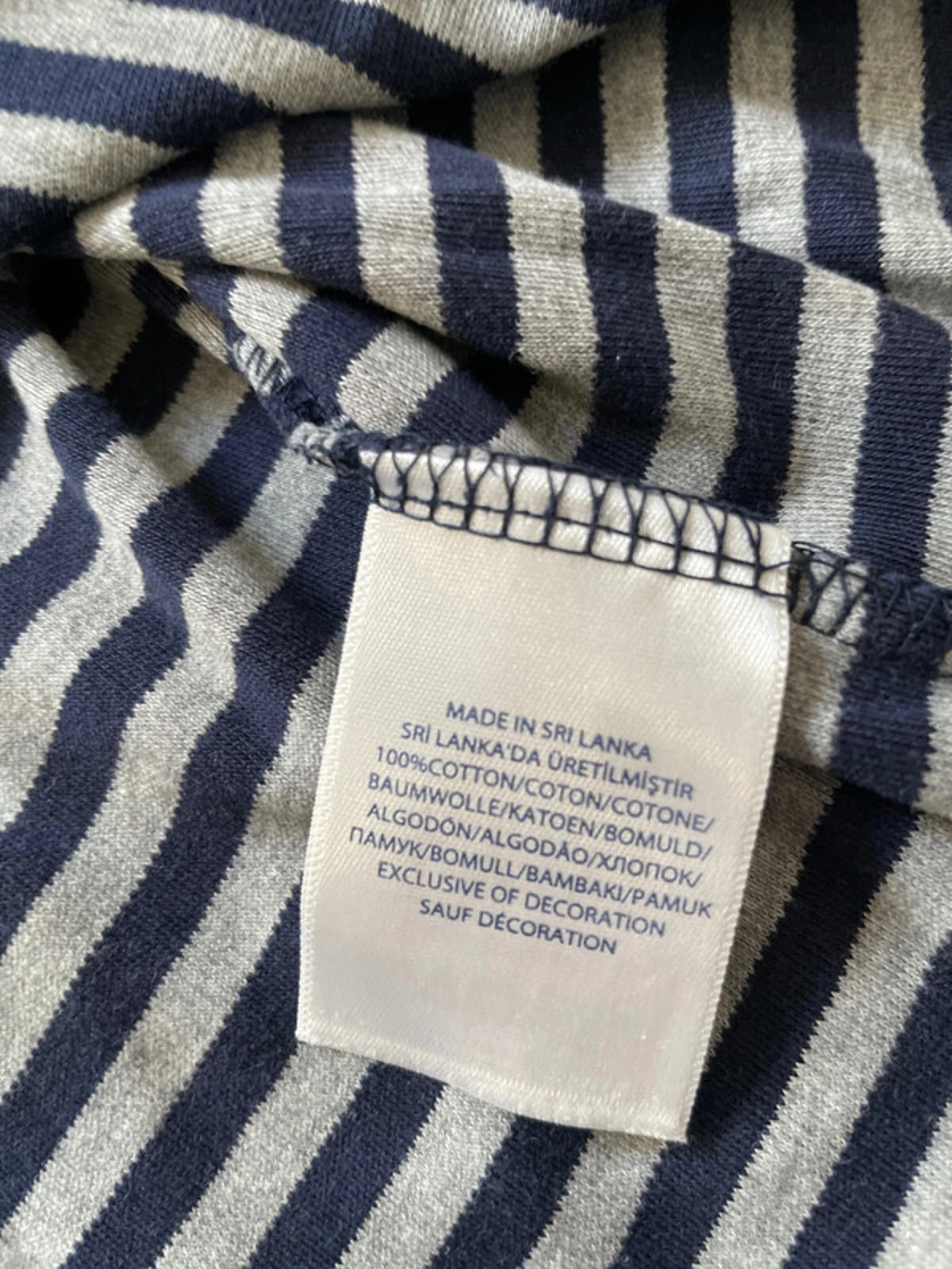 Men’s Ralph Lauren Pima Cotton Stripped Polo Top In Navy/Grey - Medium