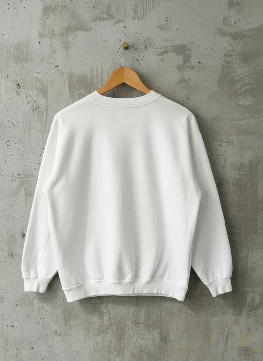 Women’s Dickies Vintage 80's Crew Neck Sweatshirt Top In Off White - Large -3411