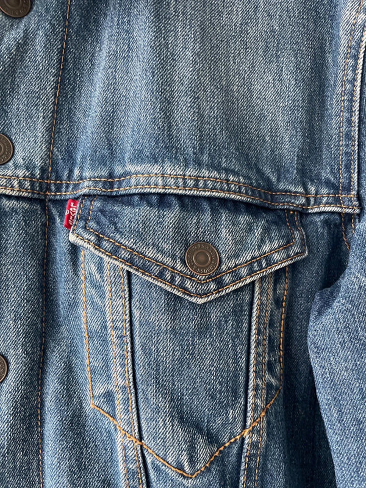 Men's Levi's Denim Trucker Jacket Coat With Borg Lining In Navy - Medium - 2403