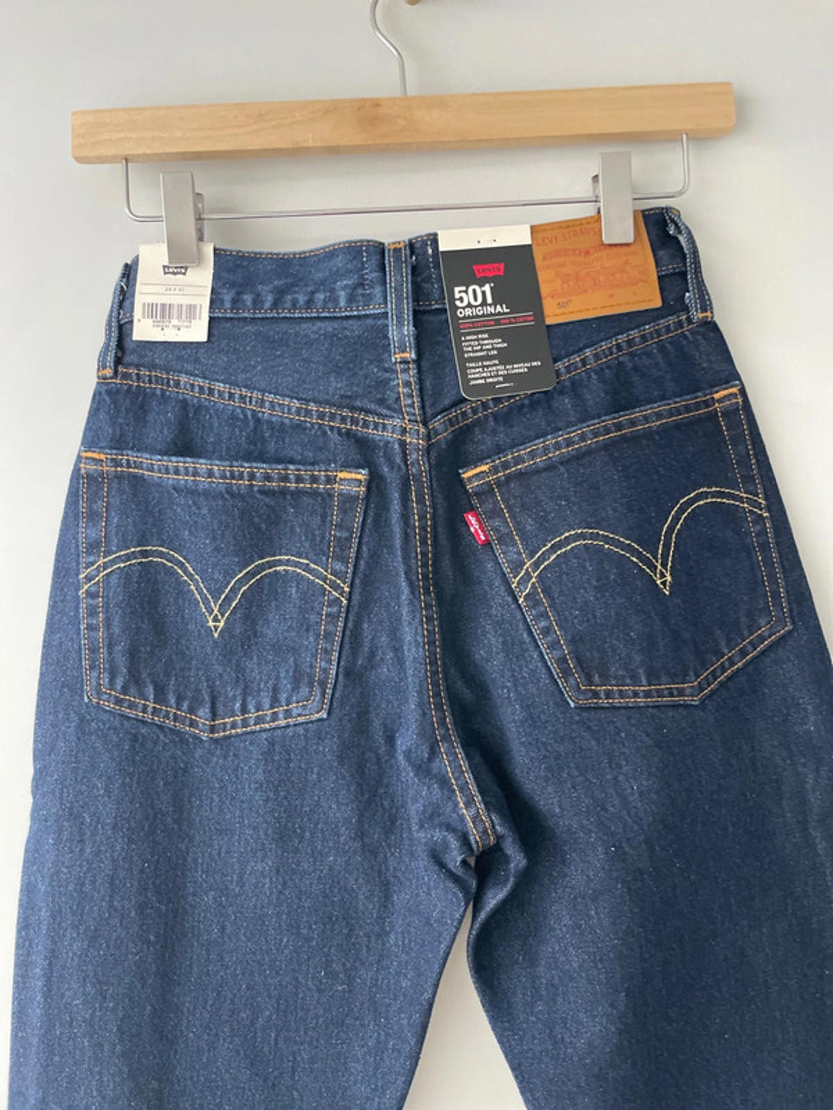 Women’s Levi’s 501 Original High Waisted Fit Jeans In Navy - W24/L30 - 2349
