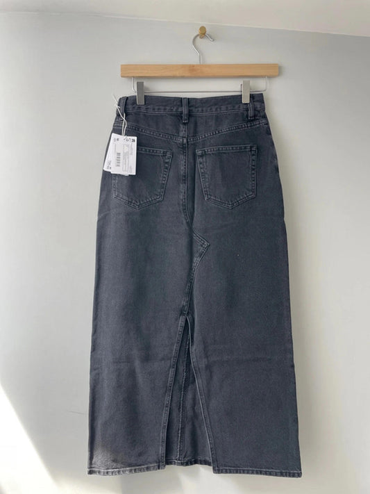 Women’s & Other Stories Long Denim Skirt In Black with Back Split - UK 6 - 1812