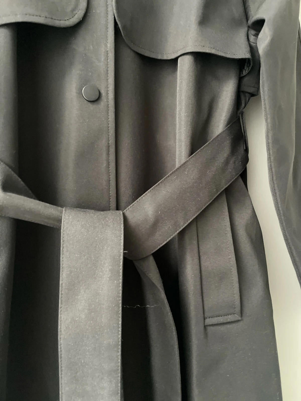 Women’s Threadbare Longline Hooded Trench Coat In Black - UK8- 2391