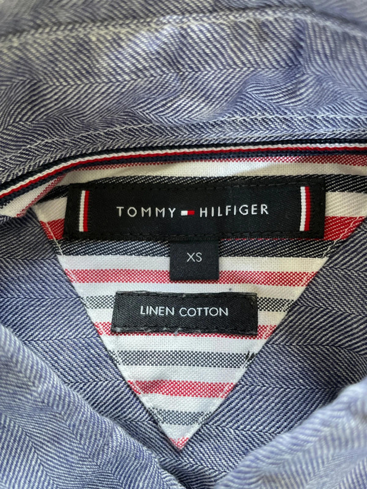 Men’s Tommy Hilfiger Premium Linen Shirt In Navy - XSmall - 1646