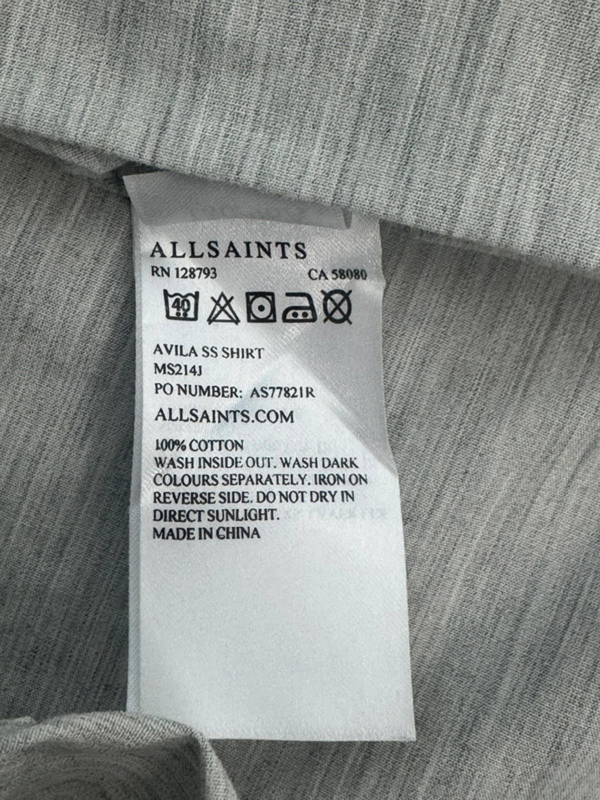 Men’s AllSaints Short Sleeve Shirt - Small -1414