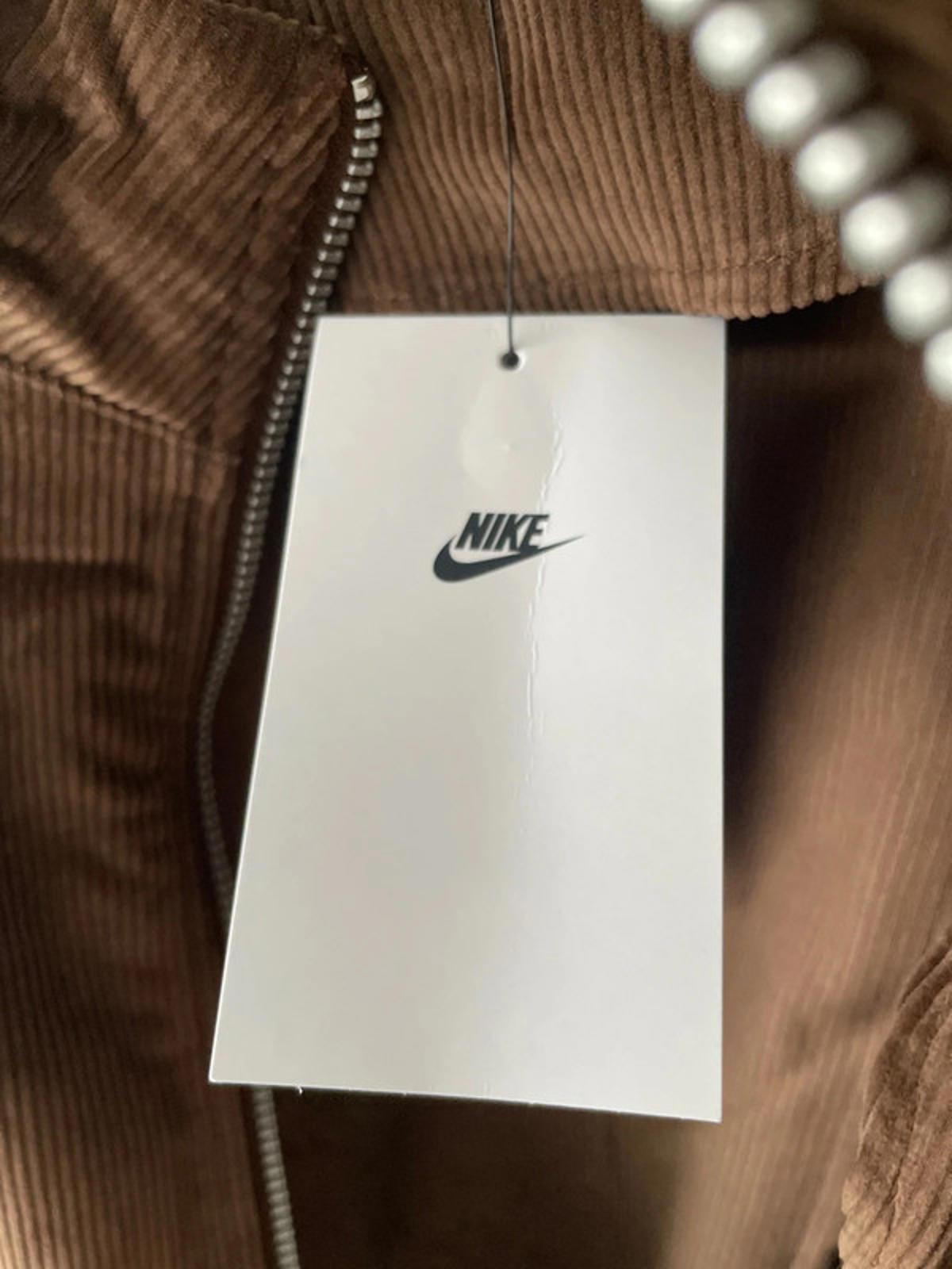 Women’s Nike Oversized Fit Corduroy Full Zip Jacket Top In Brown - UK 14 - 2306