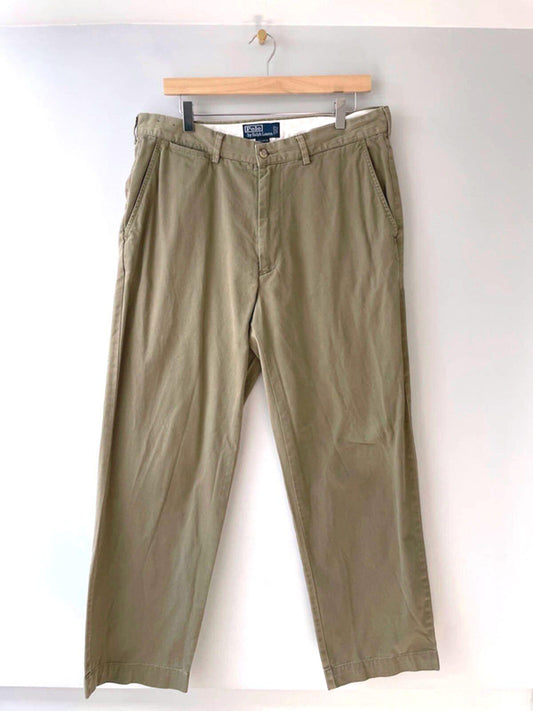 Men’s Ralph Lauren Premium Classic Chino Trousers In Khaki - W35/L30 - 1717