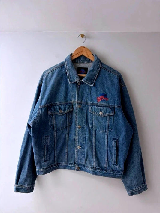 Men’s Planet Hollywood 90's Vintage Oversized Fit Denim Jacket In Navy - Large - 3384